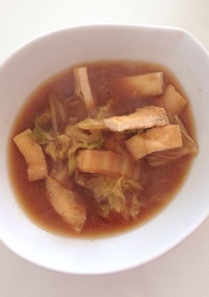 あげと白菜のお味噌汁♡簡単-レシピのメイン写真