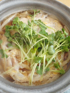 鍋焼きつゆだく親子うどん-レシピのメイン写真