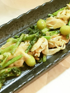 なばなと舞茸と銀杏の甘みそ炒め-レシピのメイン写真