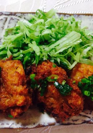 お弁当シリーズ、豚肉とキムチの唐揚げ団子-レシピのメイン写真