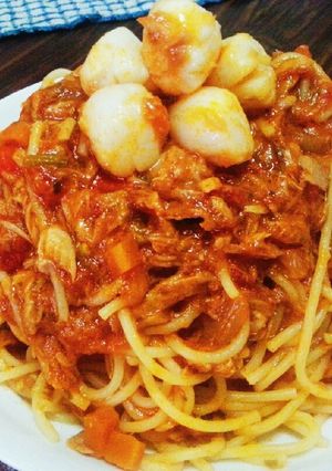ピリ辛ツナ小柱ナポリタン-レシピのメイン写真