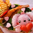 バレンタイン キャラ弁*たれ耳ウサちゃん