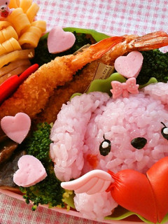 バレンタイン キャラ弁*たれ耳ウサちゃん-レシピのメイン写真