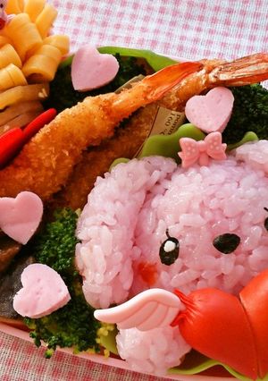 バレンタイン キャラ弁*たれ耳ウサちゃん-レシピのメイン写真