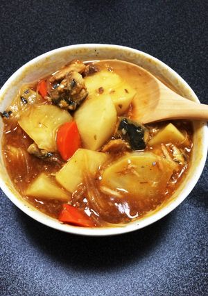 鯖缶と大根のカレー煮 レンジで簡単に！-レシピのメイン写真