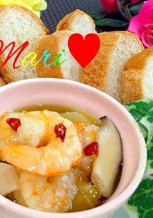 お家Bar♡海老とエリンギのアヒージョ-レシピのメイン写真