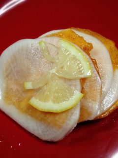 +レモン 柿とかぶの千枚漬け-レシピのメイン写真
