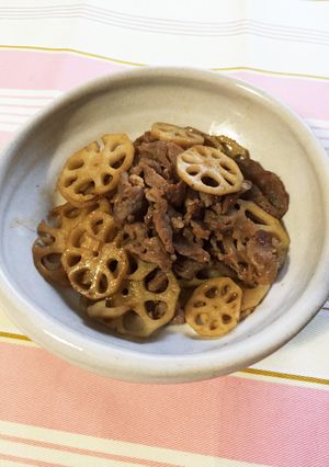簡単！豚肉とれんこん炒め！すき焼きのたれ-レシピのメイン写真