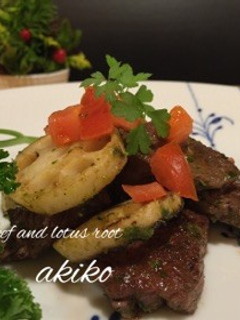 ステーキ肉とれんこんのパセリソース炒め-レシピのメイン写真