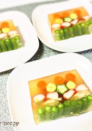和風のテリーヌ♔野菜のゼリー寄せ-レシピのメイン写真