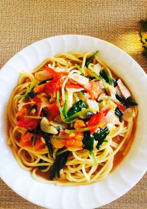ミディトマトのペペロンチーノパスタ-レシピのメイン写真