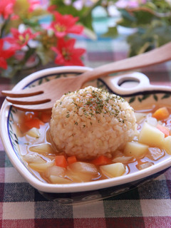 カフェ風☆余りごはんで食べるスープ-レシピのメイン写真