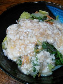 白菜と豆苗のホタテ貝柱豆腐あんかけ-レシピのメイン写真