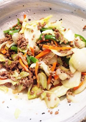 ひき肉と野菜の味噌炒め-レシピのメイン写真