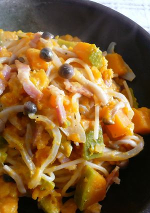 牛乳で♪かぼちゃのクリームパスタ-レシピのメイン写真