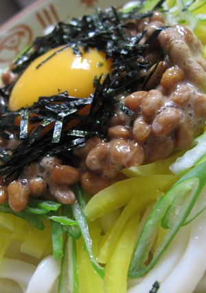 簡単温か納豆月見うどん-レシピのメイン写真