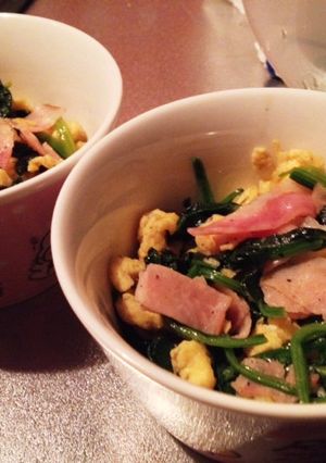 卵とベーコンとほうれん草炒め-レシピのメイン写真