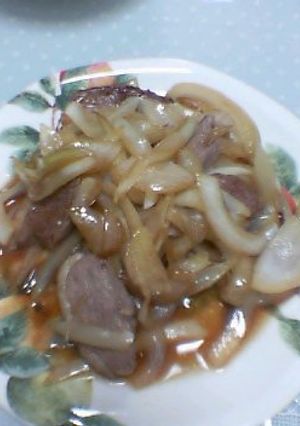 鴨と玉ねぎのすき焼き風炒め-レシピのメイン写真
