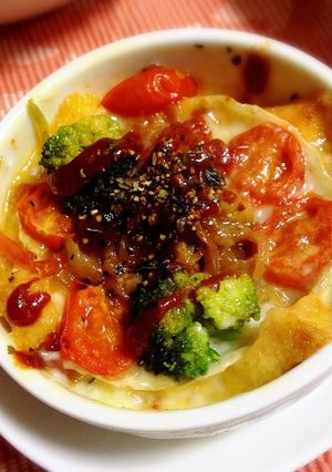 切り干し大根の煮物でピザ風ココットカマン-レシピのメイン写真