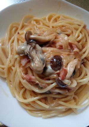 牡蠣としめじのクリームパスタ-レシピのメイン写真