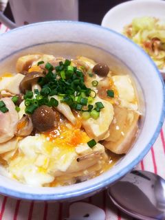 崩し豆腐の卵とじ親子丼-レシピのメイン写真