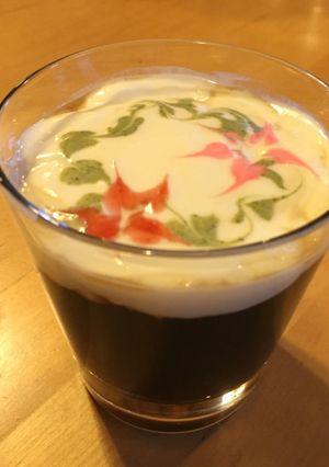 クリスマスリースのラテアート-レシピのメイン写真