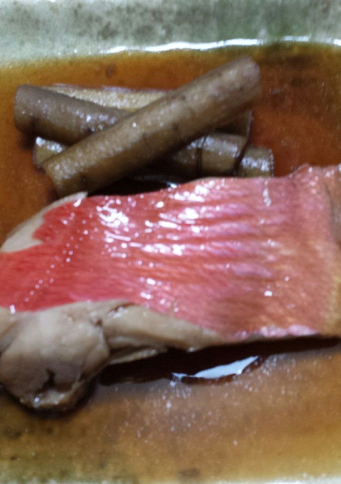 簡単♪金目鯛とごぼうの煮付け-レシピのメイン写真