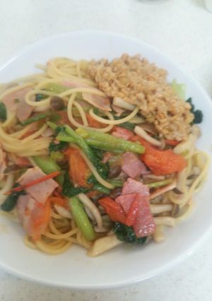 ☆ひきわり納豆のせ和風パスタ☆-レシピのメイン写真