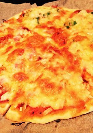 簡単ピザ☆発酵無しで焼くだけ♪ランチに-レシピのメイン写真