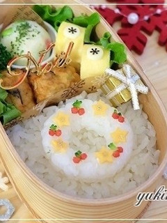 ☆お弁当にホワイトクリスマスリース☆-レシピのメイン写真