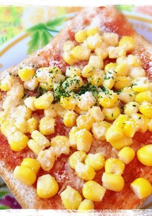 粉チーズで！コーンピザトースト☆-レシピのメイン写真