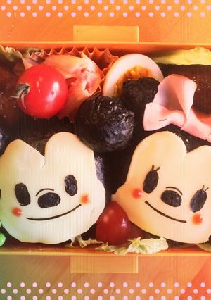 ミッキーとミニー♡キャラ弁-レシピのメイン写真