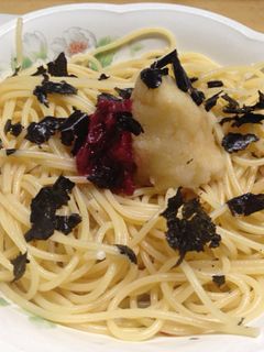 梅おろしポン酢スパ-レシピのメイン写真