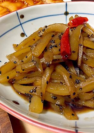 10分で！シャキシャキヤーコンのきんぴら-レシピのメイン写真