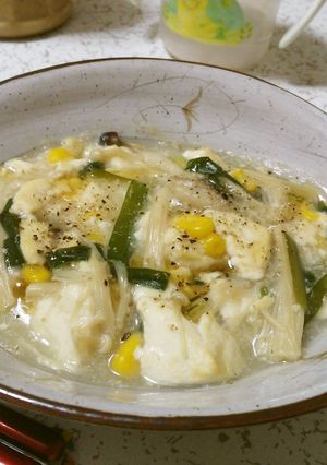 豆腐とニラときのこのとろみ煮-レシピのメイン写真