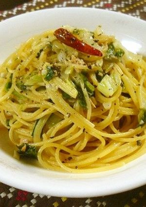 葉ネギと白菜・ツナの和風パスタ-レシピのメイン写真