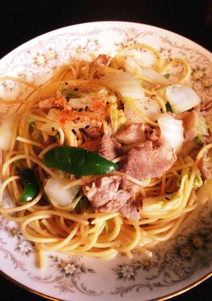 白菜大量消費に！豚と白菜のうまうまパスタ-レシピのメイン写真