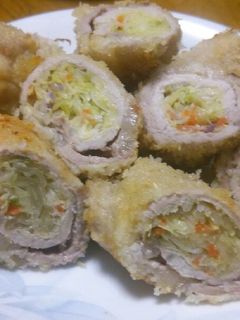 野菜たっぷり肉巻きフライ-レシピのメイン写真