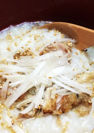 Xマス翌日は朝粥♡ローストチキンリメイク-レシピのメイン写真