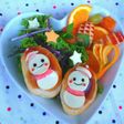 ロールパンで雪だるま*キャラ弁にも