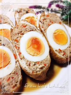 高野豆腐でかさ増し☆油揚げの肉詰め煮♬-レシピのメイン写真