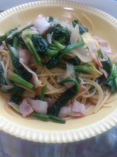 ほうれん草とベーコンの和風パスタ-レシピのメイン写真