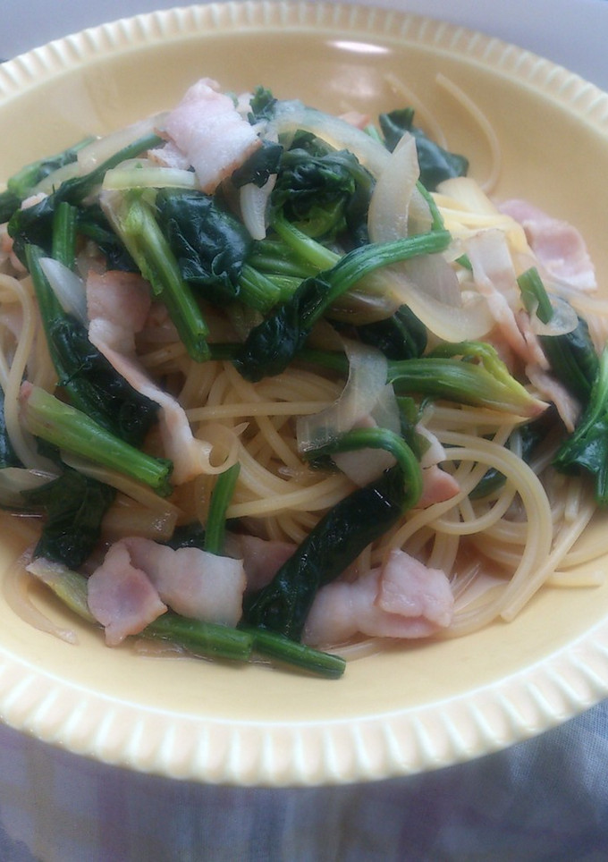 ほうれん草とベーコンの和風パスタ-レシピのメイン写真