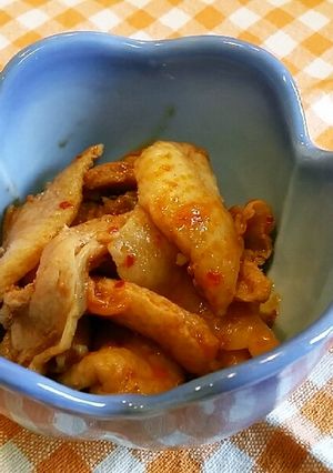 コラーゲンたっぷり♪鶏皮のピリ辛煮-レシピのメイン写真