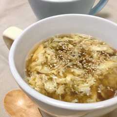 รูปของ 生姜入り♪海苔の佃煮の玉子スープ