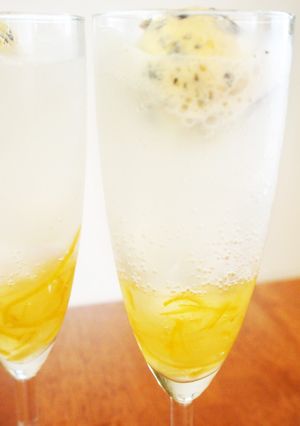 栗きんとん＆黒豆のクリームソーダ-レシピのメイン写真