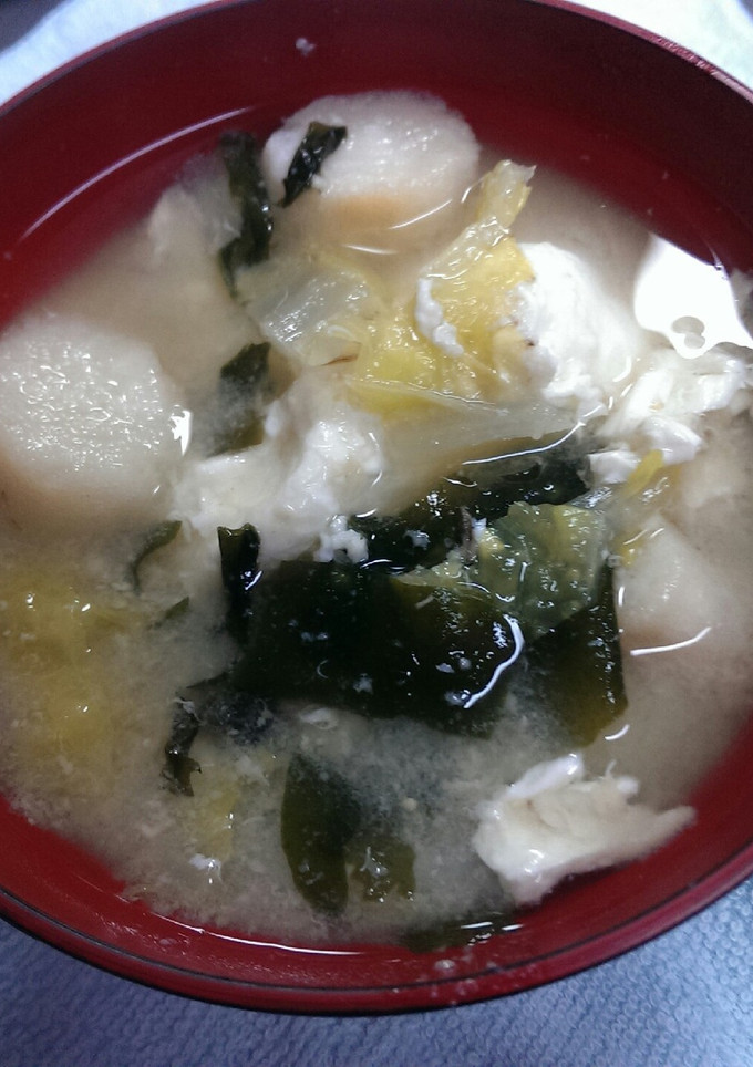 たまごとふ 大根白菜 みそ汁-レシピのメイン写真
