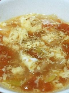 白ネギとトマトの~ふんわり卵スープ-レシピのメイン写真