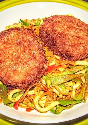 「コロッケ焼うどん」-レシピのメイン写真