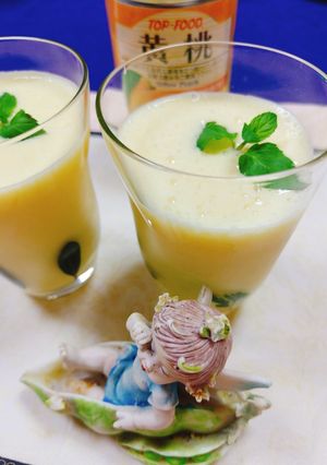 缶詰で作る桃ラッシー美味♬-レシピのメイン写真